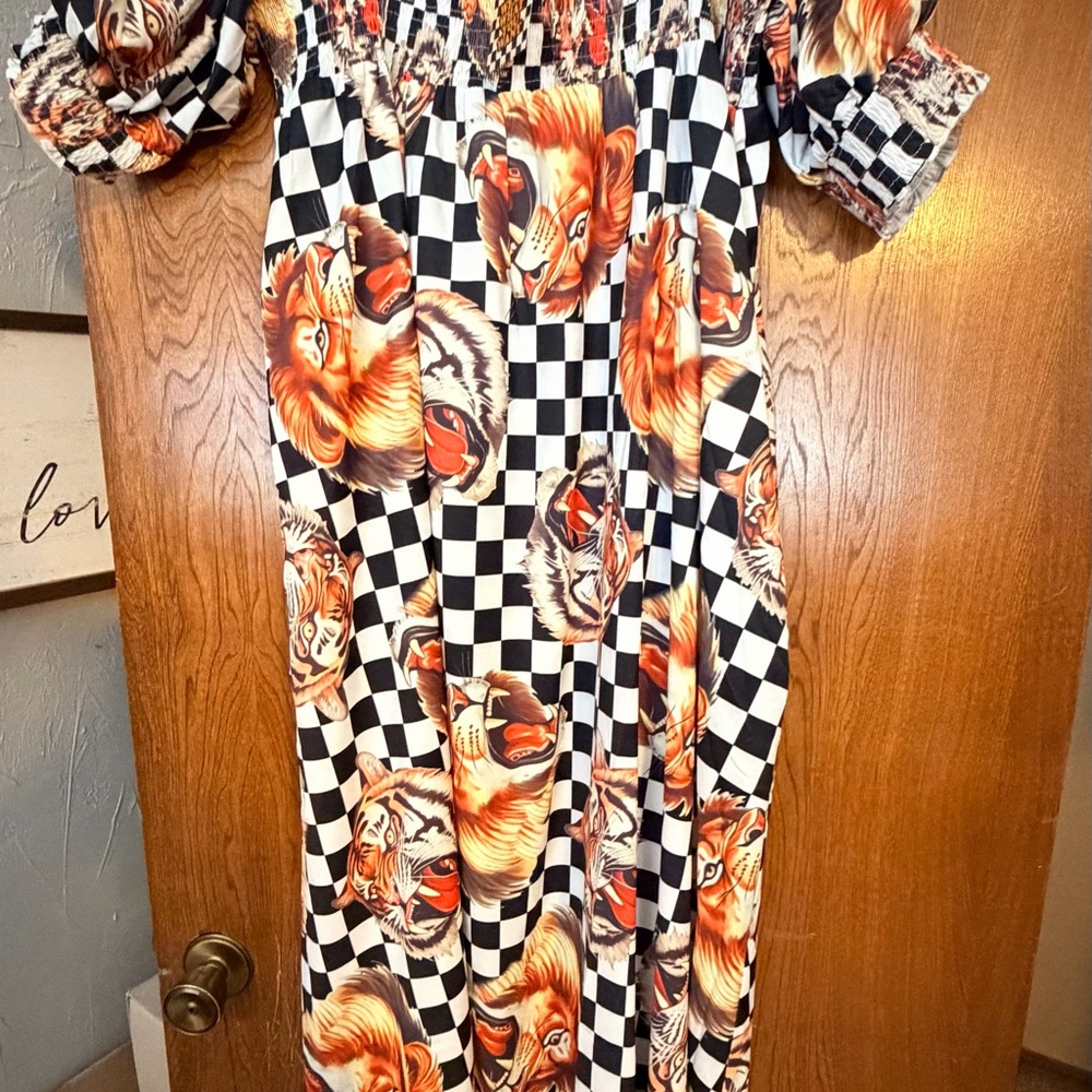 Dressed in LALA Lions, Tigers, Checks, Oh My Dress